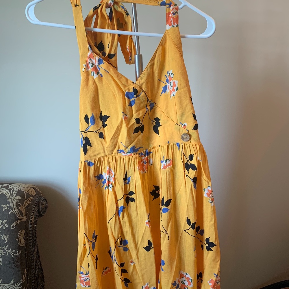 Urban Outfitters Yellow Floral Day Dress